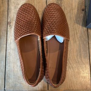 New Nisolo Lima Woven Slip On Brandy Brown women loafers shoes